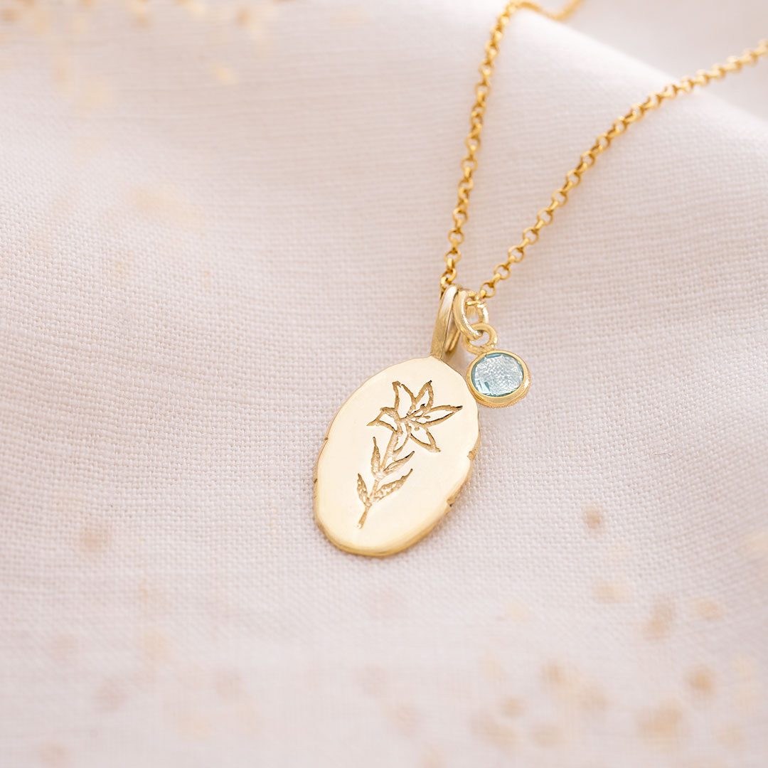 sterling silver oval birth flower personalised necklace 40 1 1 sterling silver oval birth flower personalised necklace 40 1 1
